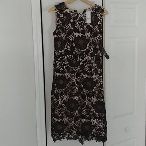 Embroidered-floral lace dress - size small